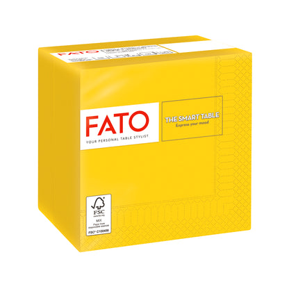 Tovagliolo - carta - 24 x 24 cm - 2 veli - giallo - Fato - conf. 100 pezzi