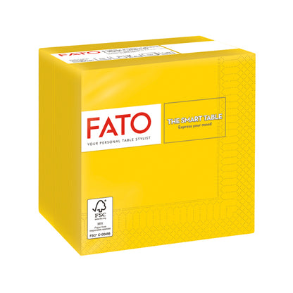 Tovagliolo - carta - 24 x 24 cm - 2 veli - giallo - Fato - conf. 100 pezzi
