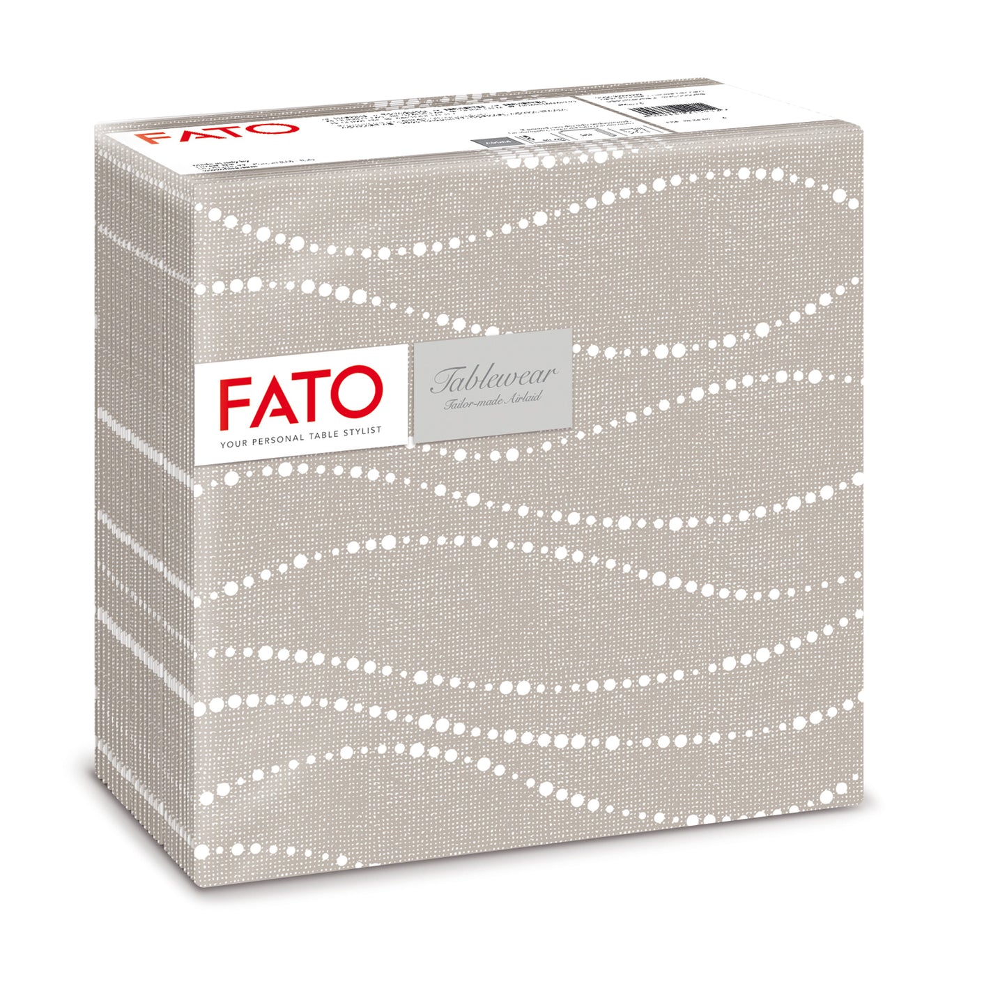 Tovagliolo linea AirLaid - carta - 40 x 40 cm - perla / tortora - Fato - conf. 50 pezzi