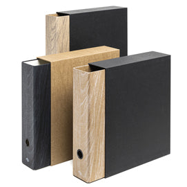 Registratore con custodia Wood - 23 x 33 cm - dorso 8 cm - colori assortiti - Colorosa