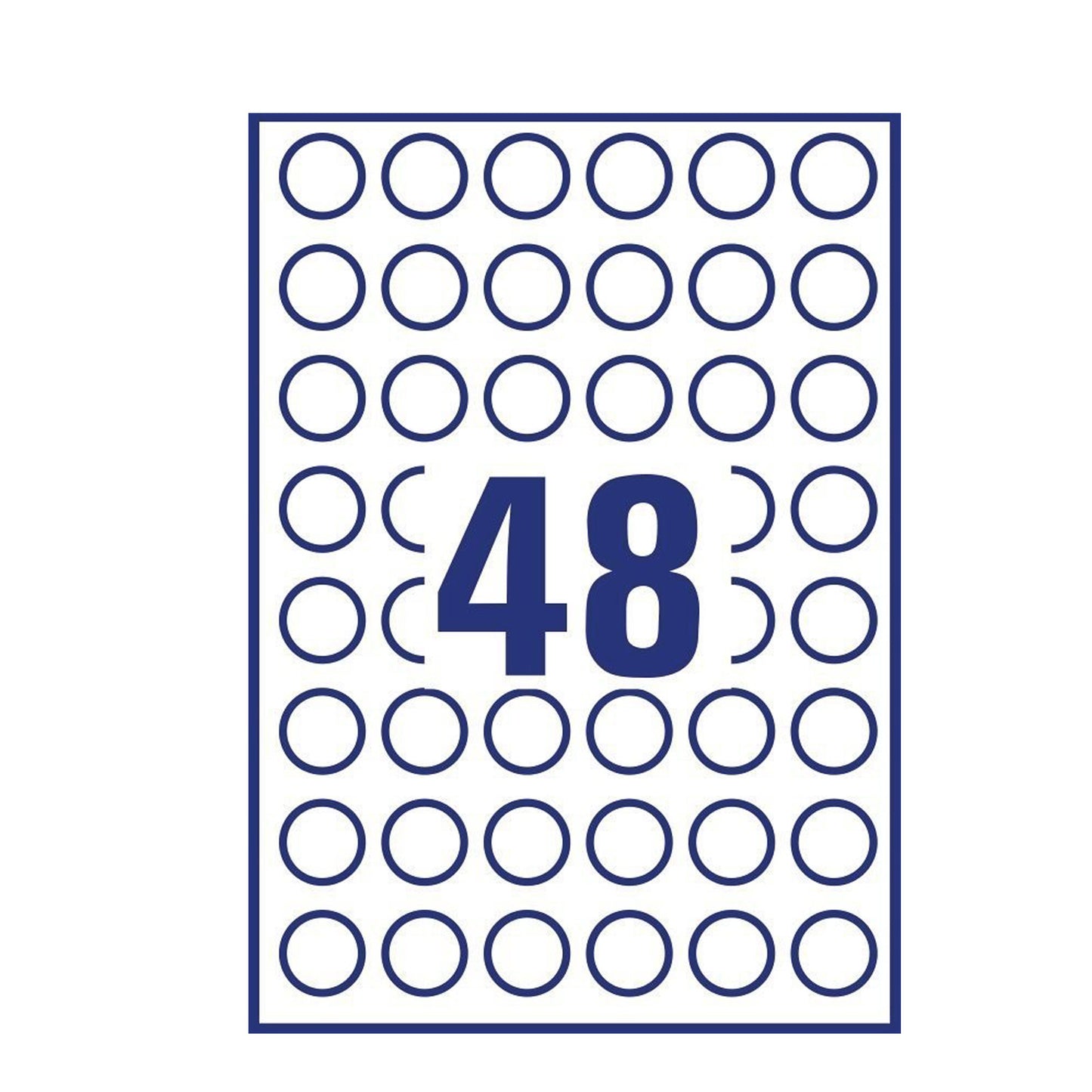Etichette adesive tonde L4850 - in carta - rimovibili - diametro 25 mm - 48 et/fg - 25 fogli - bianco - Avery