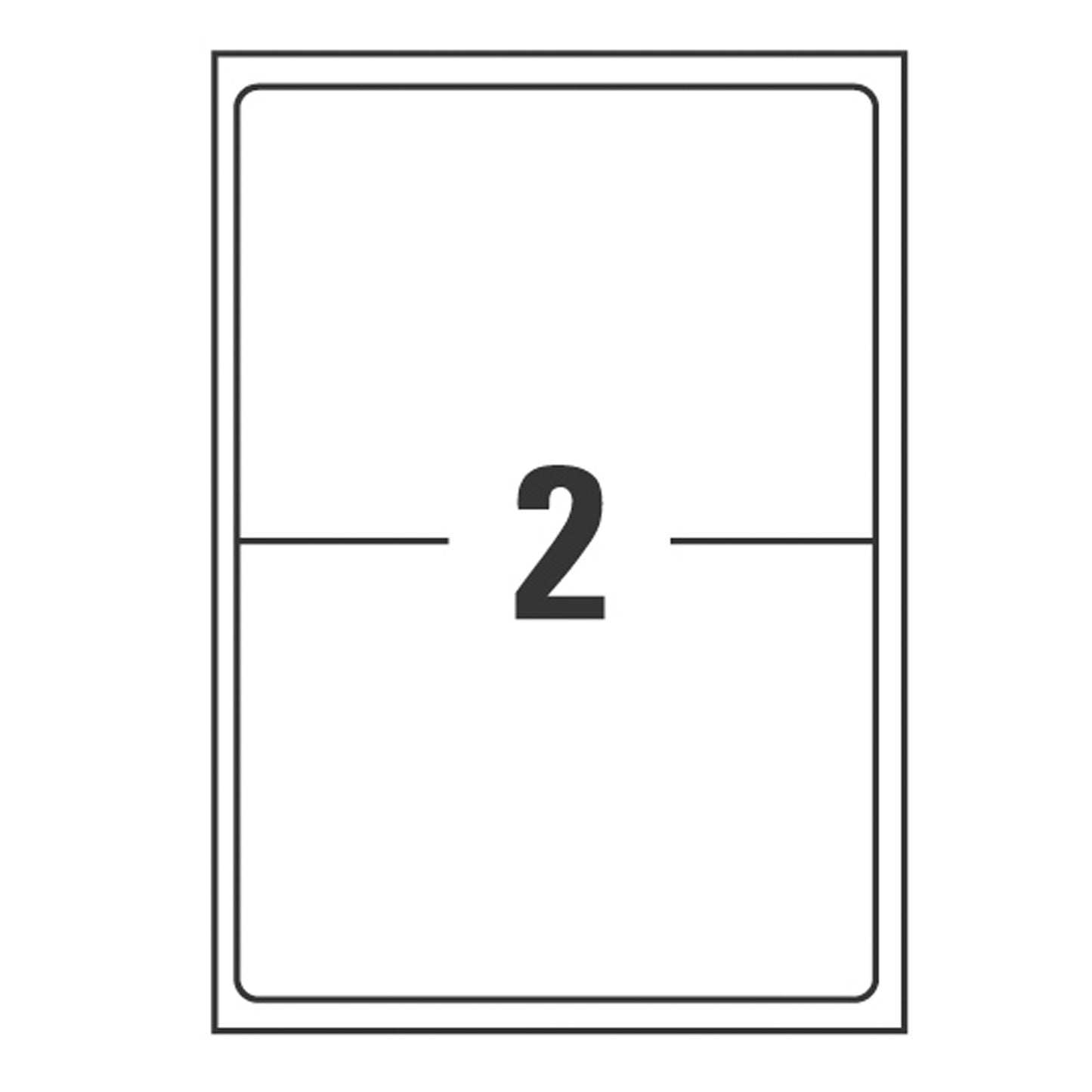 Etichette adesive coprenti BlockOut - in carta - permanenti - 199,6 x 143,5 mm - 2 et/fg - 25 fogli - bianco - Avery