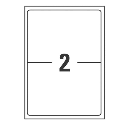 Etichette adesive coprenti BlockOut - in carta - permanenti - 199,6 x 143,5 mm - 2 et/fg - 25 fogli - bianco - Avery