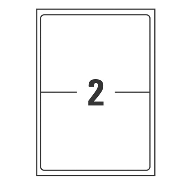 Etichette adesive coprenti BlockOut - in carta - permanenti - 199,6 x 143,5 mm - 2 et/fg - 25 fogli - bianco - Avery