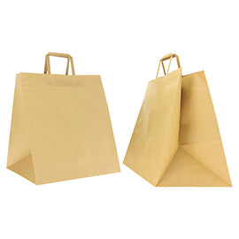 Shoppers Flat maxi - 36 x 32 x 36 cm - carta kraft - avana - Mainetti Bags - conf. 150 pezzi