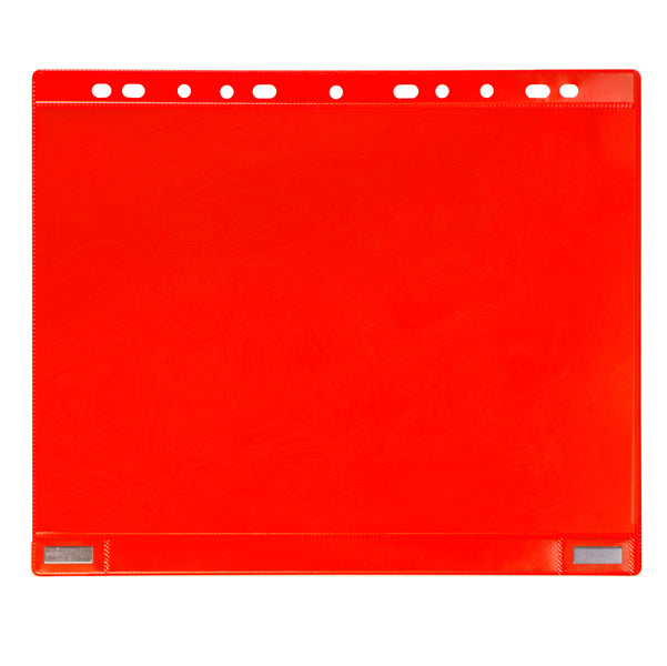 Buste forate - per supporti magnetici ad anelli - A4 - rosso - Djois - conf. 5 pezzi