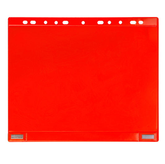 Buste forate - per supporti magnetici ad anelli - A4 - rosso - Djois - conf. 5 pezzi