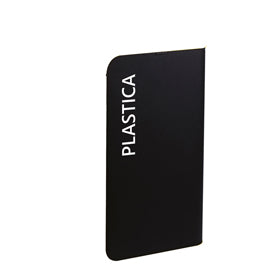 Etichetta adesiva raccolta differenziata - con stampa "PLASTICA" - 45 x 270 mm - vinile - bianco opaco - Medial