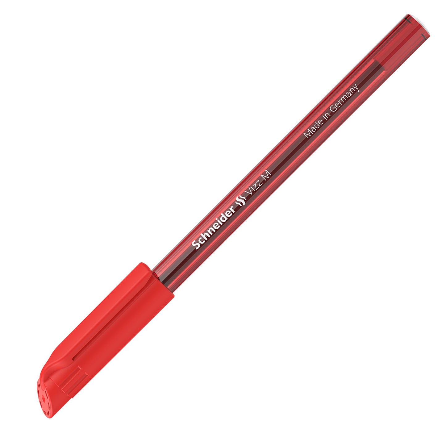 Penna a sfera Vizz - con cappuccio - punta media - rosso - Schneider