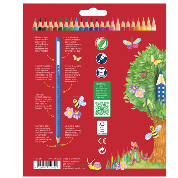 Matite colorate Color Grip - acquerellabili - Faber-Castell - scatola 24 pezzi
