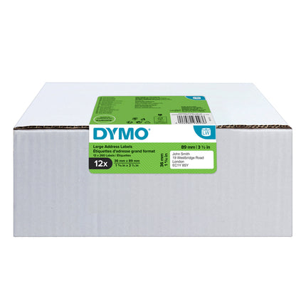 Rotolo 240 etichette LW 2093093 - 36 x 89 mm - carta - indirizzi estesi - bianco - Dymo - value pack 12 pezzi