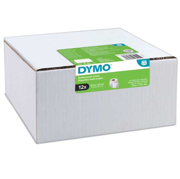 Rotolo 1000 etichette LW 2093095 - 32 x 57 mm - carta - multiuso - bianco - Dymo - value pack 12 pezzi