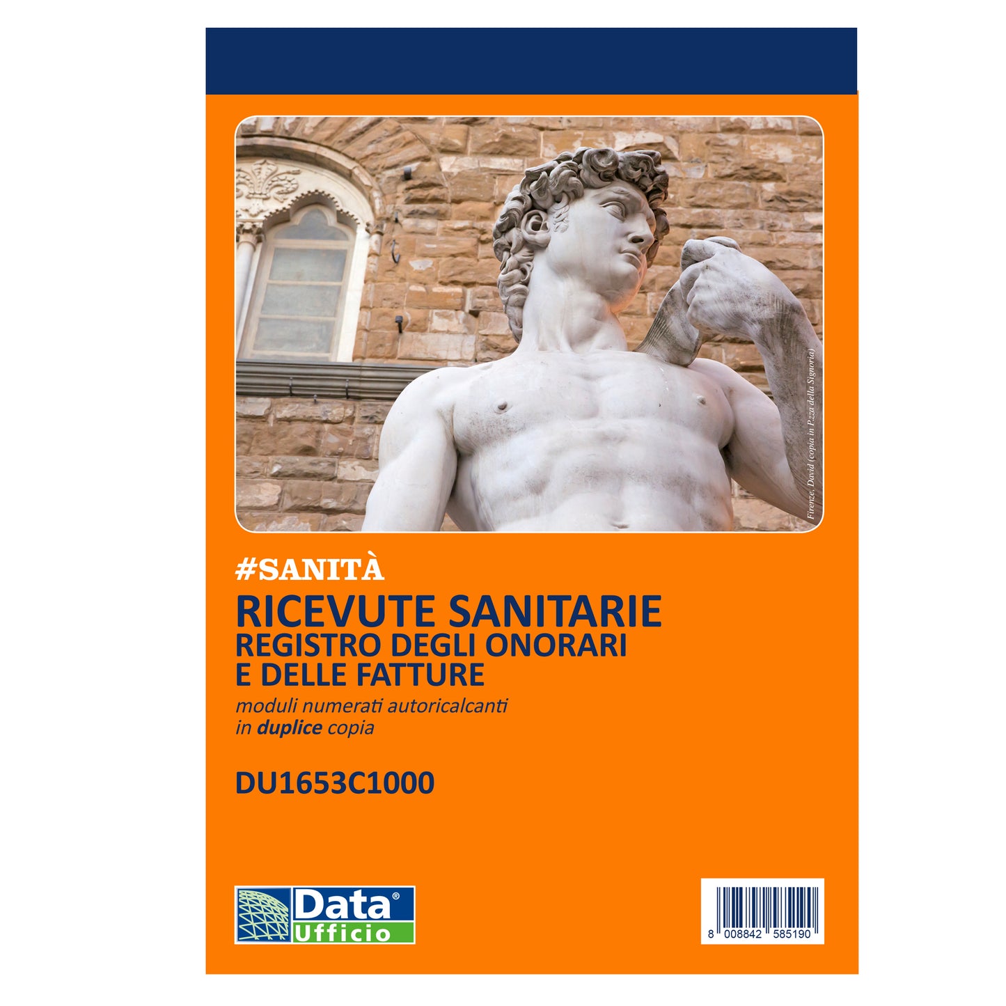 Blocco ricevute sanitarie numerate - 100/2 copie autoricalcanti - 21,5x14,8cm - DU1653C1000 - Data Ufficio