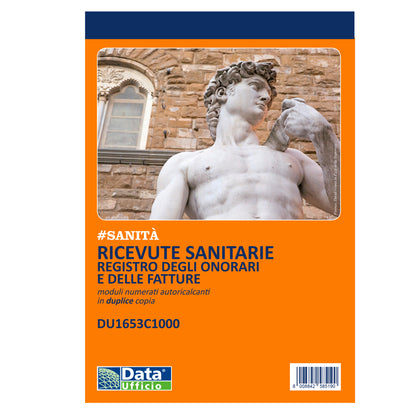 Blocco ricevute sanitarie numerate - 100/2 copie autoricalcanti - 21,5x14,8cm - DU1653C1000 - Data Ufficio