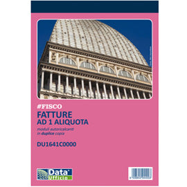 Blocco fatture ad 1 aliquota - 50/2 autoricalcante - 14,8 x 21 cm - DU1641C0000 - Data Ufficio