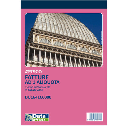 Blocco fatture ad 1 aliquota - 50/2 autoricalcante - 14,8 x 21 cm - DU1641C0000 - Data Ufficio