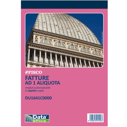 Blocco fatture ad 1 aliquota - 50/2 autoricalcante - 14,8 x 21 cm - DU1641C0000 - Data Ufficio