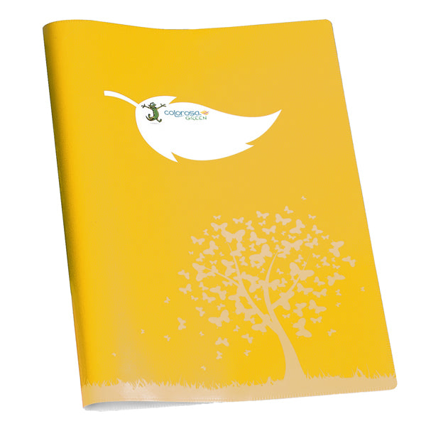 Coprimaxi Green - 21 x 30 cm - carta - 120gr  - c/tasche - giallo - Colorosa