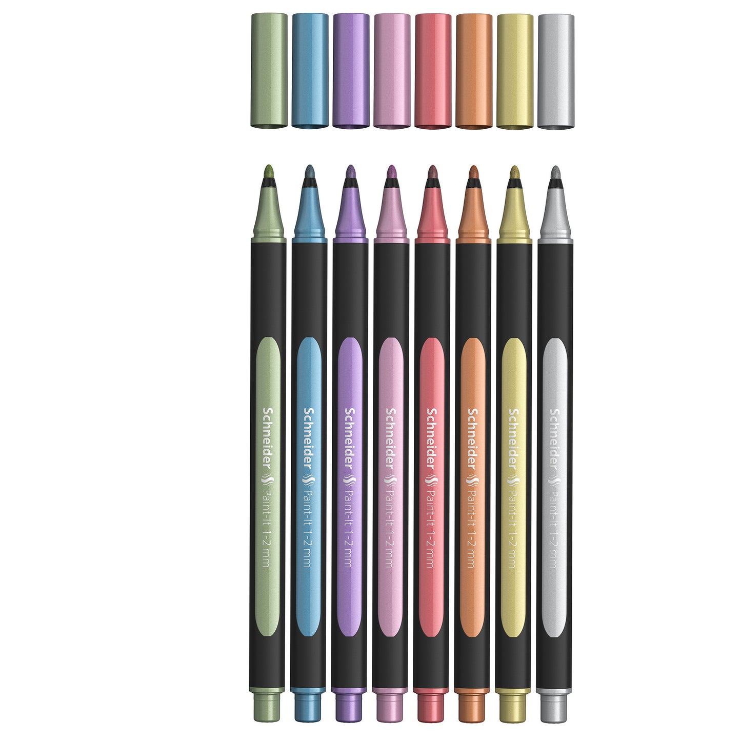 Pennarello Metallic Liner 020 - punta 1,2 mm - colori assortiti - Schneider - conf. 8 pezzi