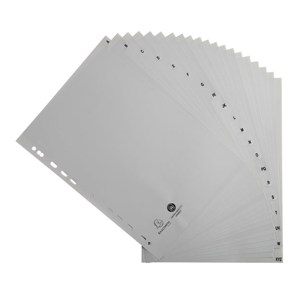 Intercalare alfabetico - PP riciclato - A4 - A-Z - grigio - Exacompta
