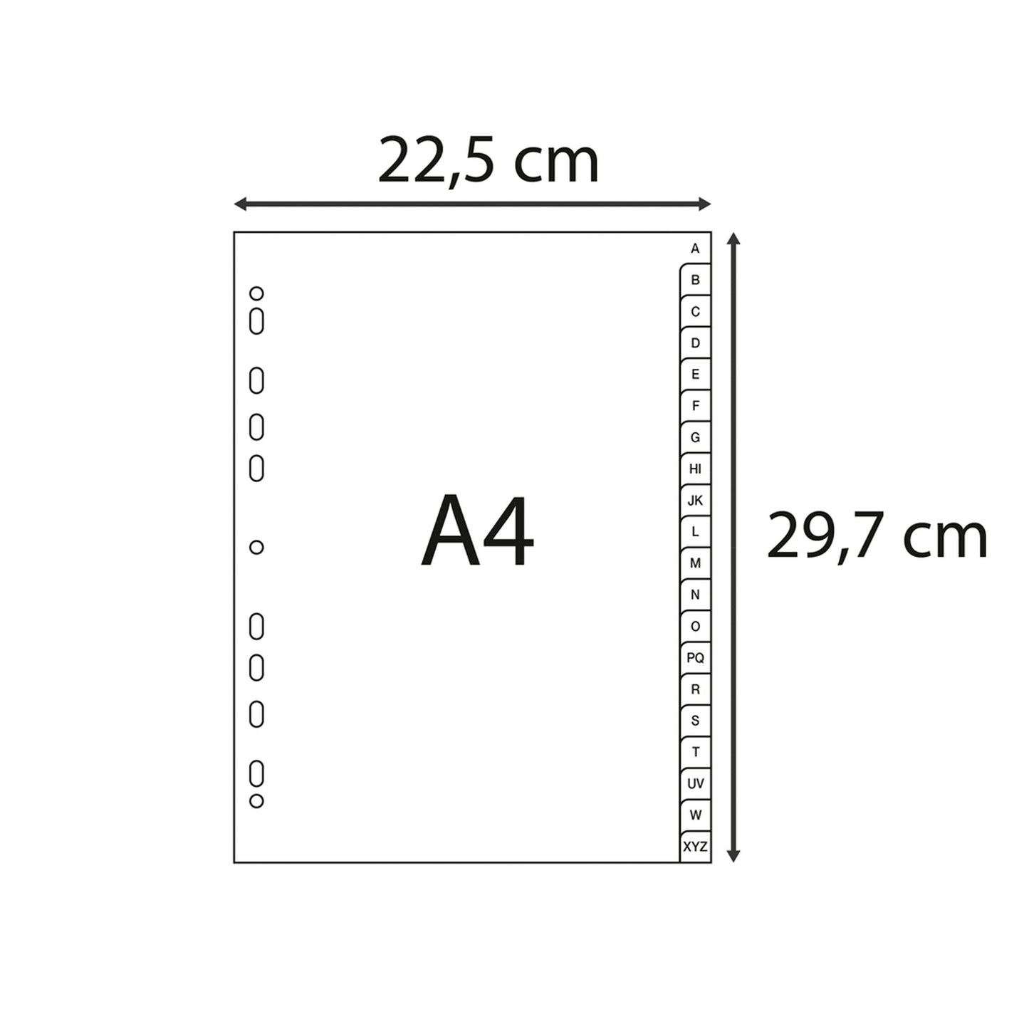 Intercalare alfabetico - PP riciclato - A4 - A-Z - grigio - Exacompta