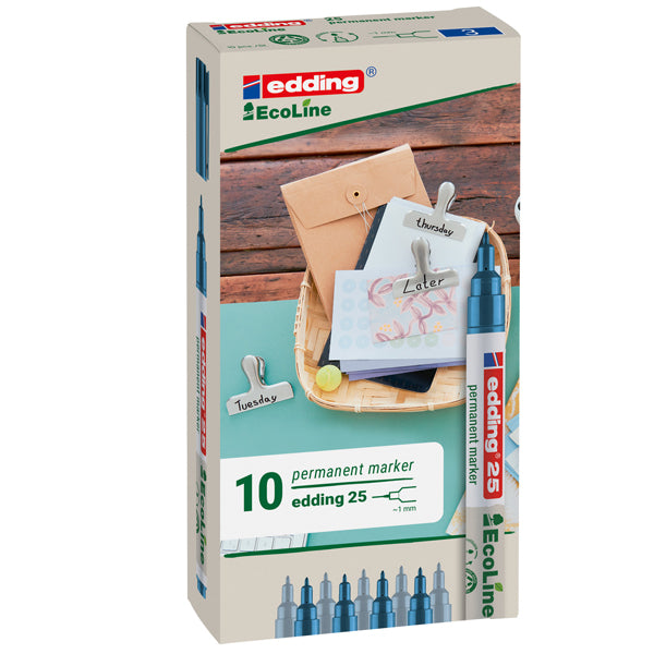 Marcatore permanente 25 Ecoline - punta tonda 1.0 mm - blu - Edding