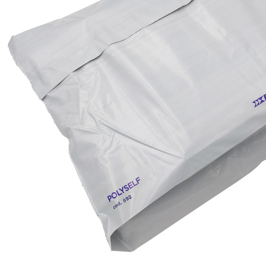 Busta Polyself - per corrieri - con soffietto - A3 - 32 x 48 x 10 cm - PE - bianco/grigio - Blasetti  - conf. 100 pezzi