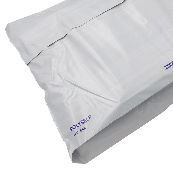 Busta Polyself - per corrieri - con soffietto - A3 - 32 x 48 x 10 cm - PE - bianco/grigio - Blasetti  - conf. 100 pezzi