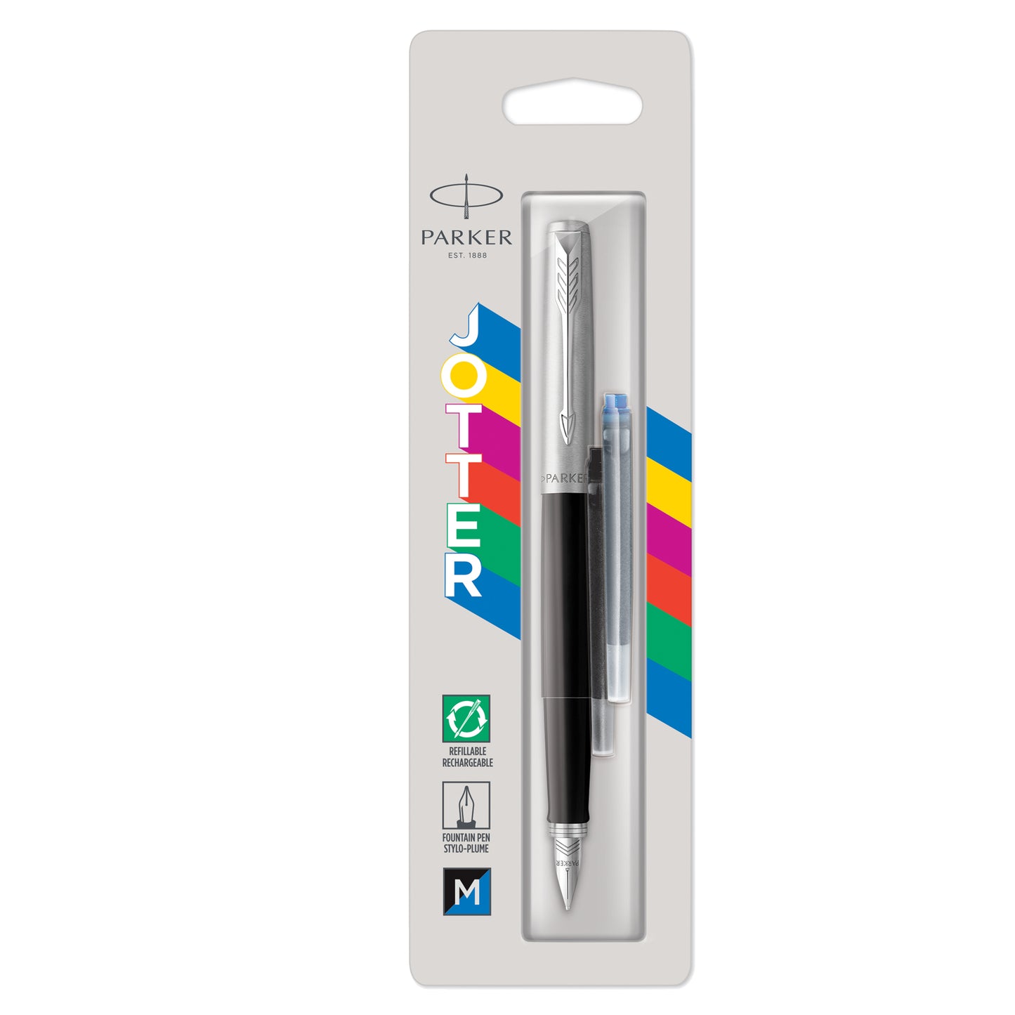 Penna stilografica Jotter Original - punta M - fusto nero - Parker