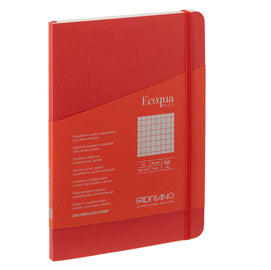 Taccuino Ecoqua Plus - con elastico - rilegatura cucita - A5 - 5 mm - 80 fogli - lampone - Fabriano