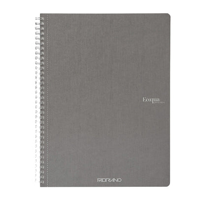 Maxiquaderno Ecoqua original - A4 - 90 gr - 1 rigo - 70 fogli - antracite - spiralato - Fabriano