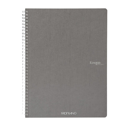 Maxiquaderno Ecoqua original - A4 - 90 gr - 1 rigo - 70 fogli - antracite - spiralato - Fabriano