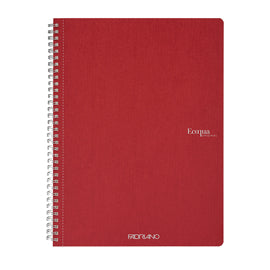 Maxiquaderno Ecoqua original - A4 - 90 gr - 1 rigo - 70 fogli - rosso scuro - spiralato - Fabriano