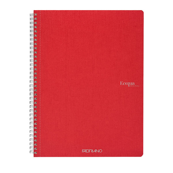 Maxiquaderno Ecoqua original - A4 - 90gr - 1 rigo - 70 fogli - lampone - spiralato - Fabriano