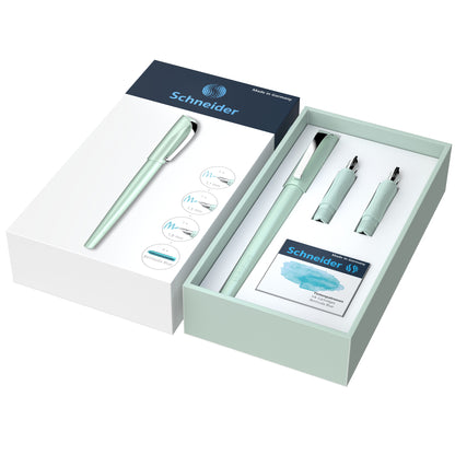 Set penna stilografica Callissima - 3 punte intercambiabili incluse - fusto verde menta - Schneider