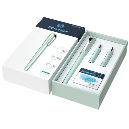 Set penna stilografica Callissima - 3 punte intercambiabili incluse - fusto verde menta - Schneider