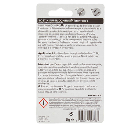 Colla istantanea Super Control - universale - con sistema antigoccia - 5 gr - Bostik