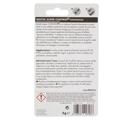 Colla istantanea Super Control - universale - con sistema antigoccia - 5 gr - Bostik