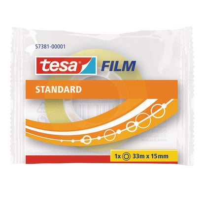 Nastro adesivo Tesafilm - confezionato singolarmente - 15 mm x 33 m - PP - trasparente - Tesa