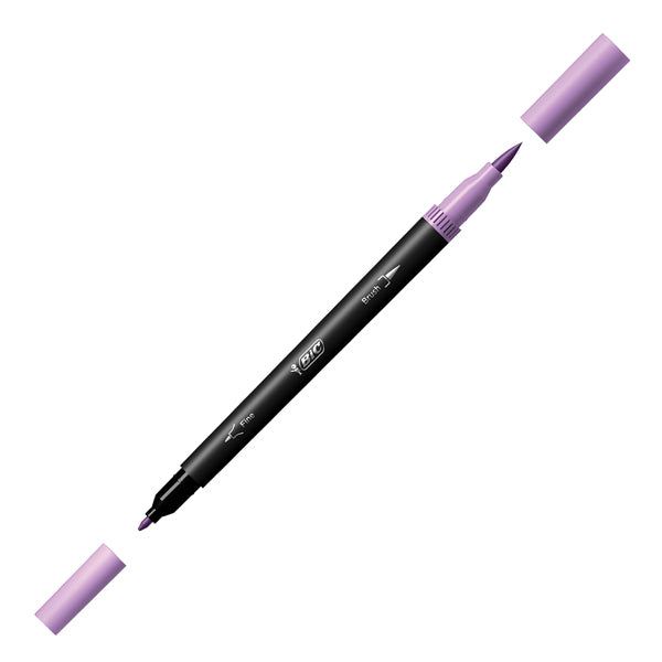 Pennarello Intensity Pastel - dual tip brush - colori assortiti - Bic - conf. 6 pezzi