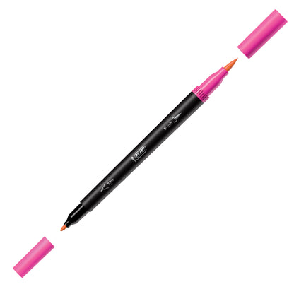 Pennarello Intensity Intense - dual tip brush - colori assortiti - Bic - conf. 6 pezzi