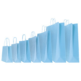 Shopper Twisted - maniglie cordino - 45 x 15 x 50 cm - carta kraft - turchese - Mainetti Bags - conf. 25 pezzi