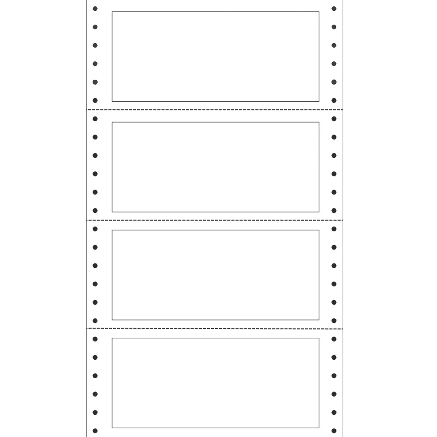 Etichette adesive a modulo continuo TT951 - in carta - corsia singola - permanenti - 140 x 60 mm - 4 et/fg - 100 fogli - bianco - Markin