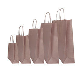 Shopper Twisted - maniglie cordino - 45 x 15 x 50 cm - carta kraft - rosa antico - Mainetti Bags - conf. 25 pezzi