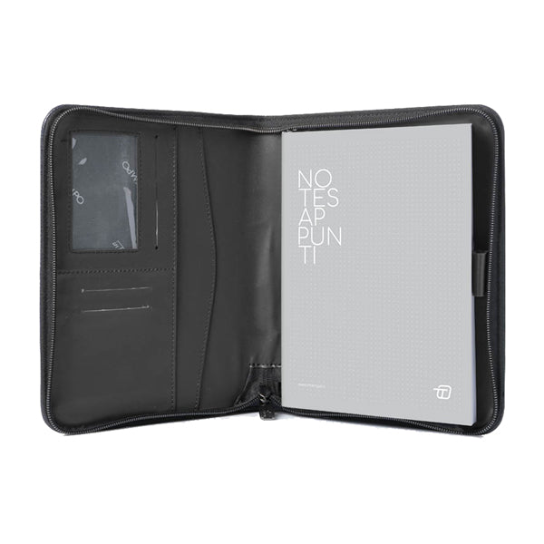 Portablocco Gate Trended - 19 x 23 cm - f.to utile A5 - ecopelle - nero - In Tempo