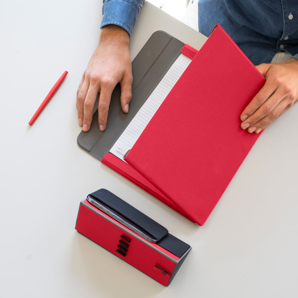 Portablocco Meet - con alette magnetiche - 31 x 25 x 1,4 cm - rosso - In Tempo