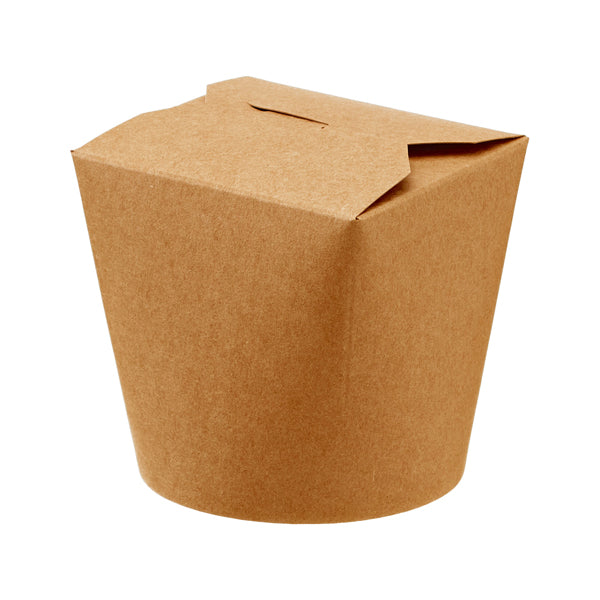 Contenitori rotondi da asporto - 9,8 x 8,5 x 9,2 cm - carta kraft/PE - avana - Leone - conf. 50 pezzi