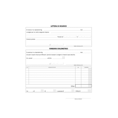 Blocco buste nota spese - staccabili - 23 x 16 cm - Data Ufficio - conf. 25 buste