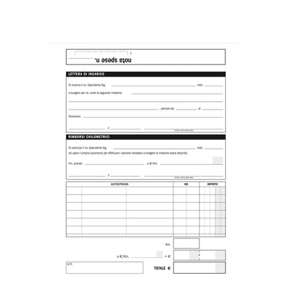Blocco buste nota spese - staccabili - 23 x 16 cm - Data Ufficio - conf. 25 buste