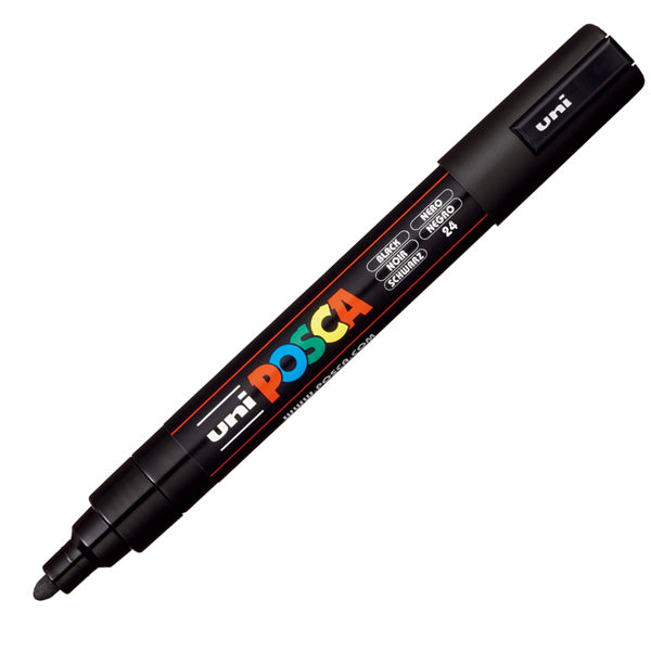 Marcatore Uni Posca PC5M - punta media 1,8-2,5 mm - colori assortiti - Uni Mitsubishi - conf. 4 pezzi